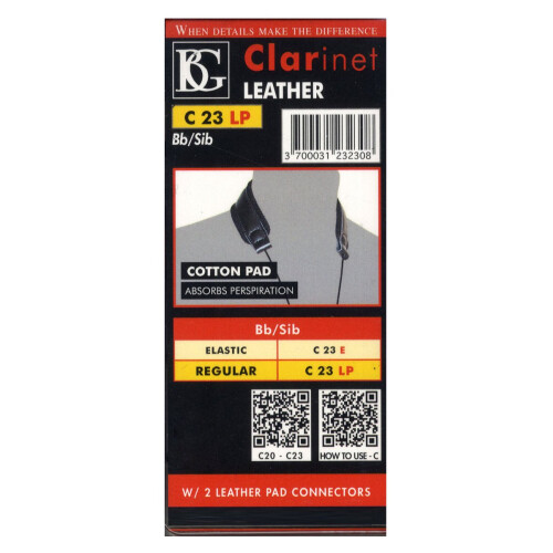 BG C23LP Leather Clarinet Strap with Leather Pad 2