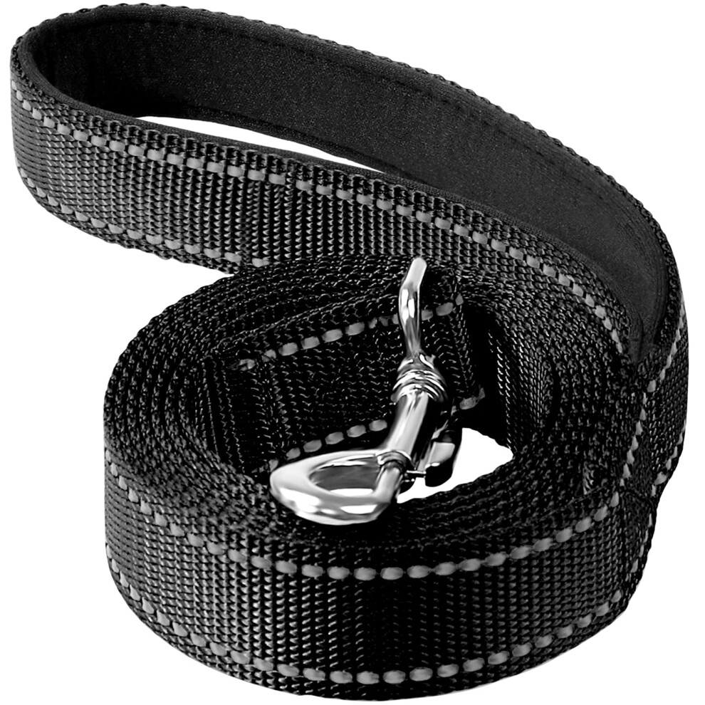 Laisse réfléchissante Erbine en nylon pour chien, 1,8 m, avec poignée rembourrée souple, pour la marche, la course et l'entraînement. Convient au