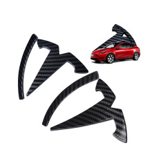 YHCDSEA til model Y Emblem Badge -klisterm?rker Fit til Tesla Model Y Logo Decals tilbeh?r (lyst kulfiberm?nster)