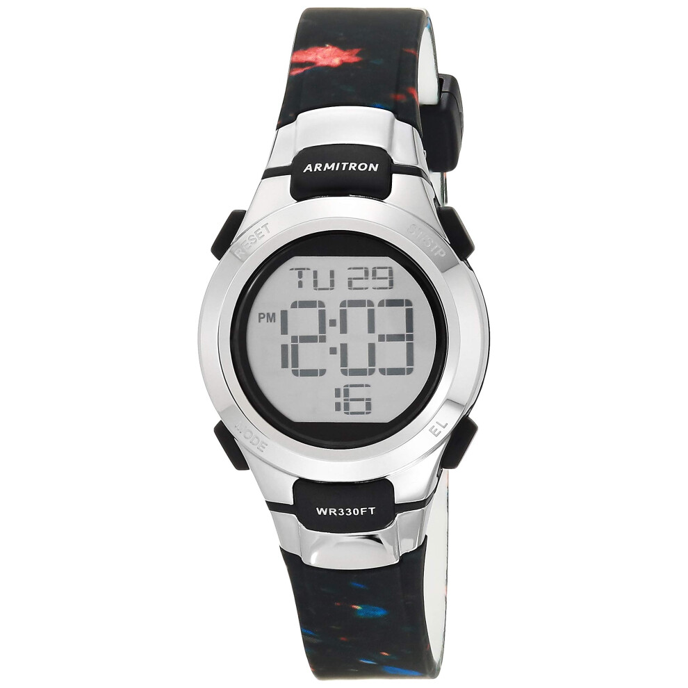 Montre sport    quartz Armitron Sport pour femme avec bracelet en r  sine noir 12 (mod  le  : 45/7012SPL)