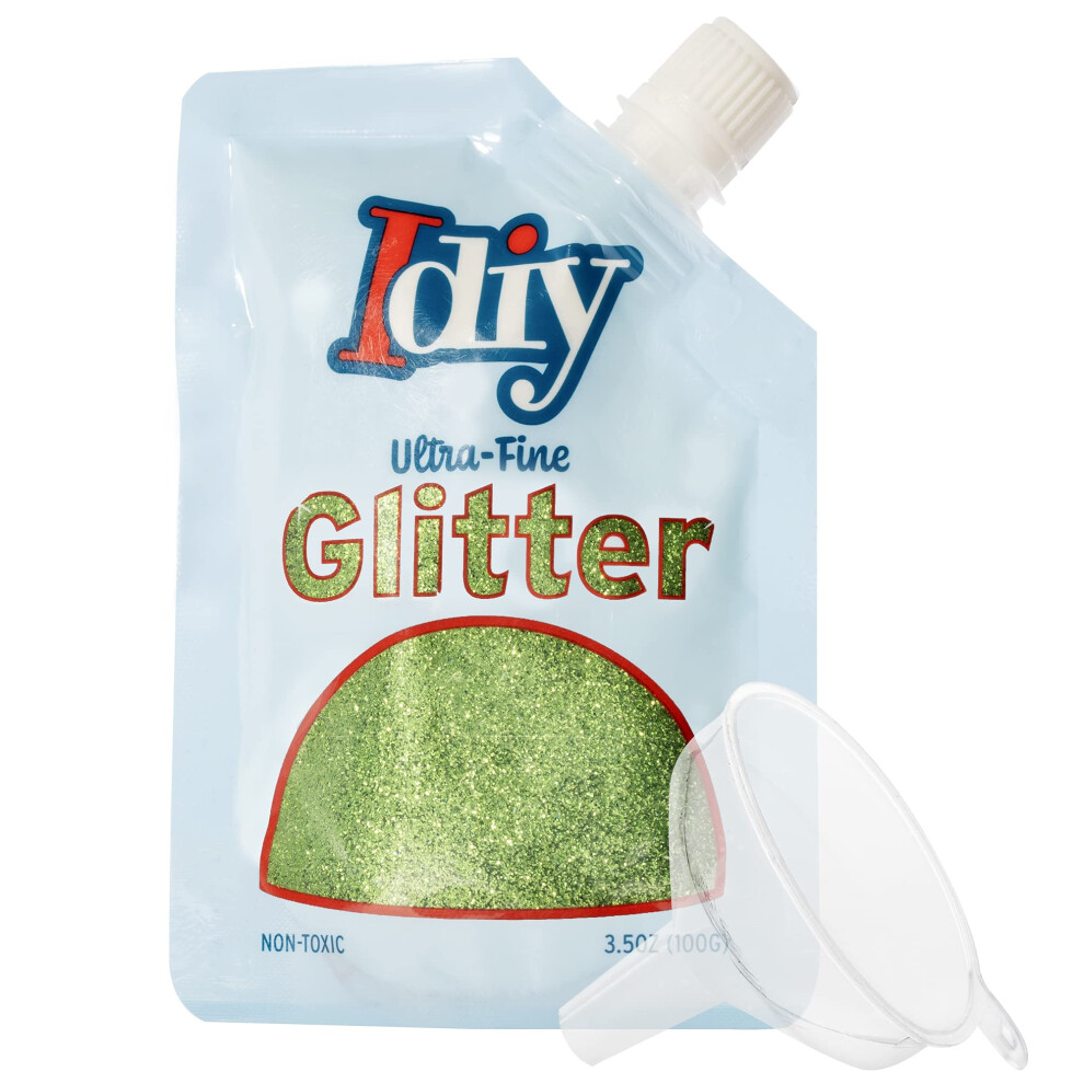 Idiy Ultrafeiner Glitzer (100 G 3,5 Oz Beutel) Mit Leicht Zu Giessendem Beutel Und Trichter ? Chartreuse-Grun, Extrafein ? Ungiftig ? Diy-Kunst Un-image