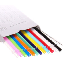 Dakoufish 13 Inch Reusable Plastic Straws Extra Long For 30-100 OZ Tall Water Bottle Thermal Mug Tumblers Rambler Mason Jar 12packs With One Brush (1