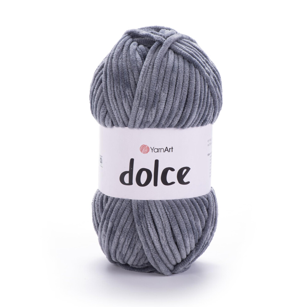 Fil Dolce De Yarnart, Chenille Douce Et Velours, Fil Super Volumineux Pour Couvertures Et Crochets, 100 G (3,53 Oz), 131 Yards (760 M)-image
