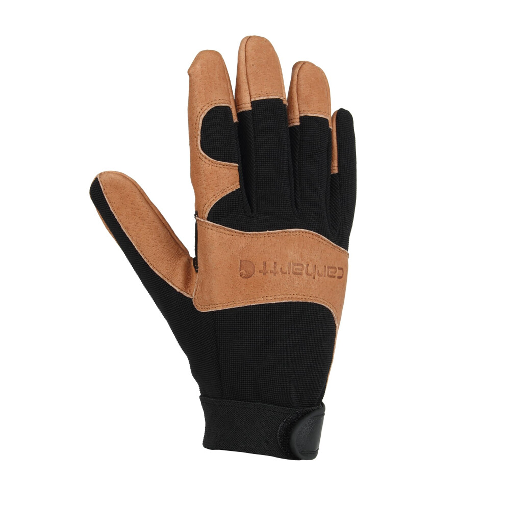 Carhartt Men's High Dexterity Reinforced Secure Cuff Glove  Black Barley  Large