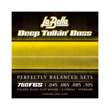 La Bella 760FGS Deep Talkin' Bass Golden Alloy Flat Wound 4-Strun Standard Long Scale 45-105