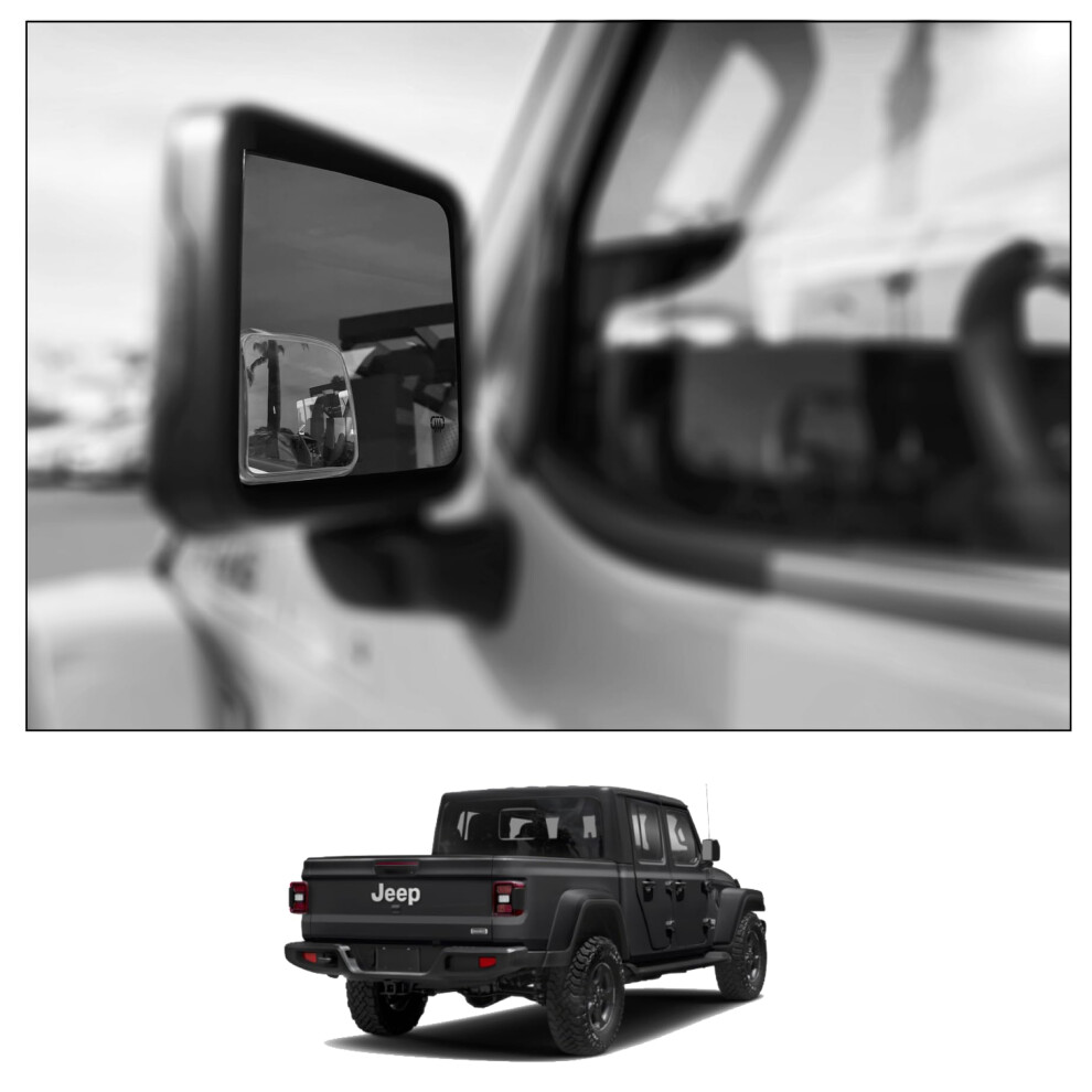 Custom Blind Spot Mirrors- Compatible With 2020-Present Jeep Gladiator | Blind Spot Mirrors Compatible With Jeep Gladiator Jt| Nxtgen Extended View B 712179566286