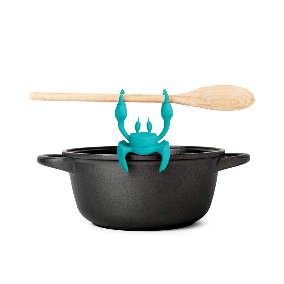 OTOTO Aqua the Crab Silicone Utensil Rest - Silicone Spoon Rest for Stove Top - BPA-Free Heat-Resistant Kitchen and Grill Utensil Holder - Non-S
