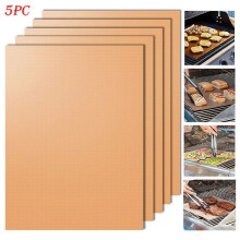 (5pc) Heat 5pc Resistant Bbq Grill Mat Bakeware Portable Easy Clean Grill Tool Pad Bbq