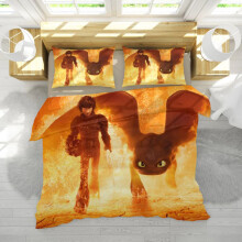 (Fire, Double?3pc?) How Train To Your Dragon Design Bedding Set 2pc3pc Of Pillowcase Duvet Cover