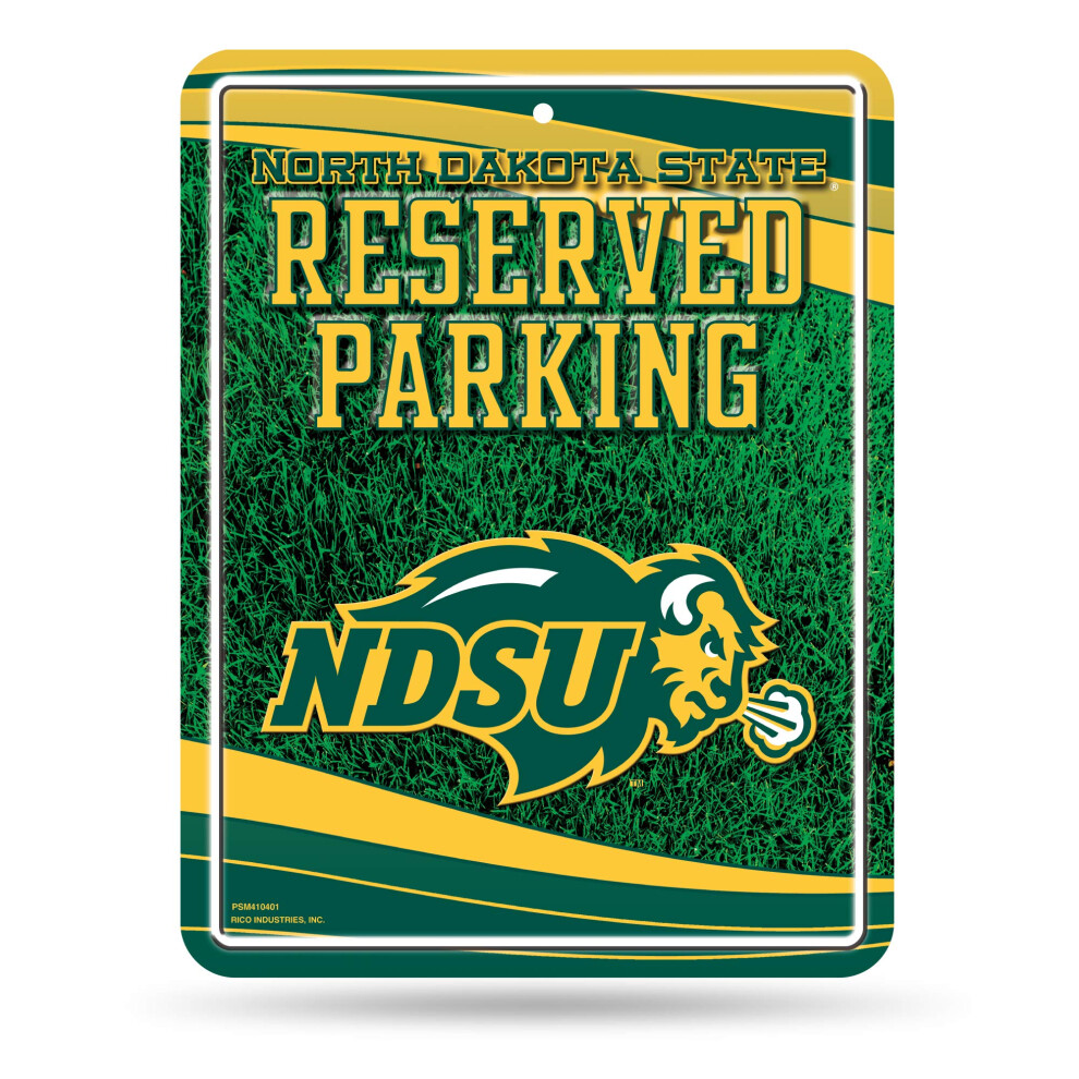 Rico Industries NCAA 8.5-Inch by 11-Inch Metal Parking Sign D?cor  North Dakota State Bison-image-OPC-PGSR8BB-NEW