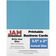 JAM PAPER Tulostettavat kδyntikortit - 3 1/2 x 2 - Brite Hue Blue - 100 / pakkaus