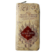 (Map-Long) Harry Wallet Potter Purse Hogwarts Marauders Map Badge Castle Satchel Wallet