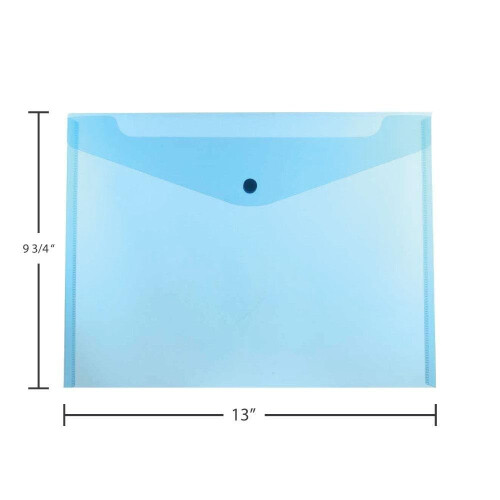 JAM PAPER Plastic Envelopes with Snap Closure - Letter Booklet - 9 3/4 x 13 - Blue - 3/Pack 2