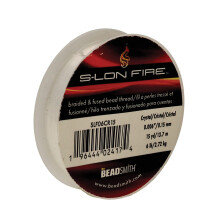 The Beadsmith S-Lon Fire - Gevlochten en gesmolten kralendraad - 6lb. Test .006 /.15mm Diameter 15 Yard Spoel Kristalheldere kleur - Supersterk rijgm