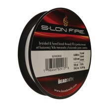 De Beadsmith S-Lon Fire - Gevlochten en gesmolten kralendraad - 10lb. Test .008 /.20mm Diameter 125 Yard Spoel Kristalheldere kleur - Supersterk rijg