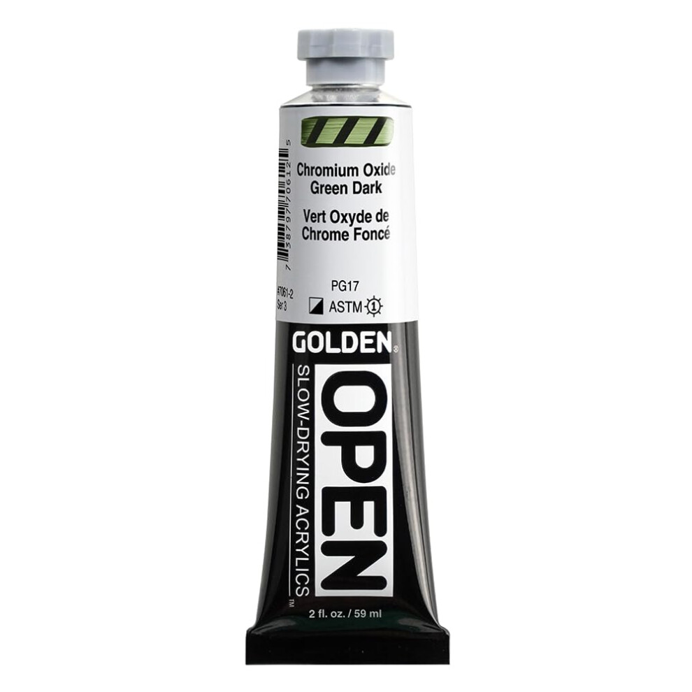 Peinture Acrylique S Chage Lent Open De Golden Chrom Oxide Green Dark, Tube De 2 Fl Oz, Peinture Acrylique Professionnelle Semi-Opaque-image