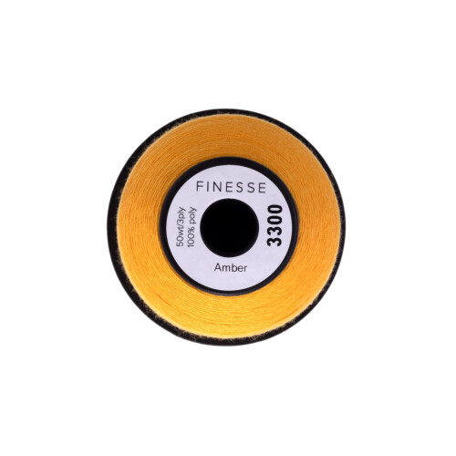 Finesse Thread Solid Colors | 100% Polyester  3ply  50wt | Thread Cones | 100% Polyester Thread for Quilting and Sewing (Amber  1 100 Yards) 2