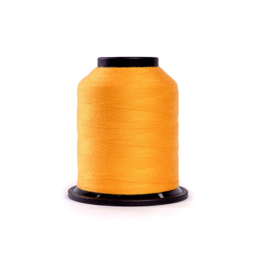 Finesse Thread Solid Colors | 100% Polyester  3ply  50wt | Thread Cones | 100% Polyester Thread for Quilting and Sewing (Amber  1 100 Yards)