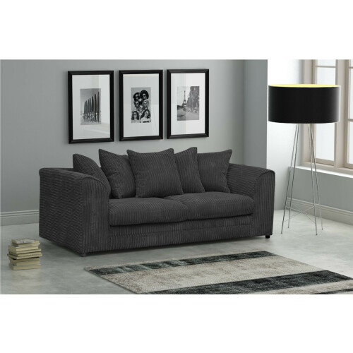 Snugg Furniture (3 Seater, Grey) Milo Jumbo Cord 3 and 2 Seater Sofa