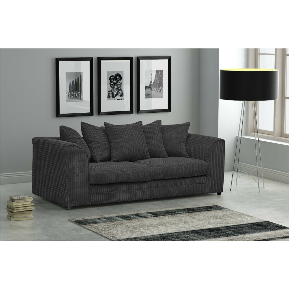 Snugg Furniture (3 Seater, ) Milo Jumbo Cord 3 And 2 Seater Sofa Grey