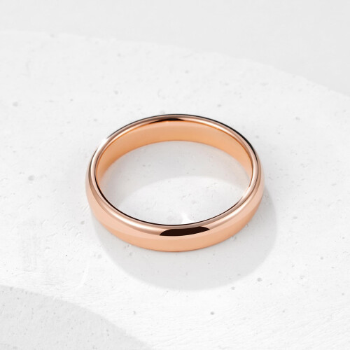 King Will Glory 4 mm Rose Gold Polish Comfort Fit Dipsten Carbide Ring Boder 5.5 5.5 1