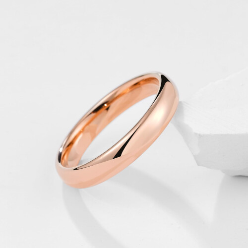 King Will Glory 4 mm Rose Gold Polish Comfort Fit Dipsten Carbide Ring Boder 5.5 5.5 2