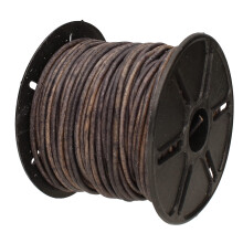 Het Beadsmith lederen koord - geverfd antiek donkerbruin - 2 mm spoel - 25 yards/22,86 meter - Indiase leren string Ideaal voor vlechten, kralenketti