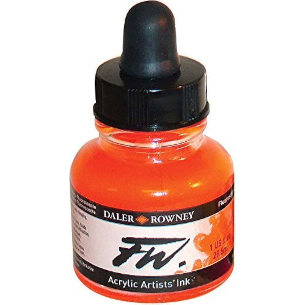 Daler-Rowney Orange Daler Rowney Fw Artists Acrylic Ink 29.5 Ml Pot - Fluorescent