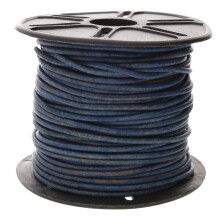 Het Beadsmith lederen koord - geverfd antiek blauw - 2 mm spoel - 25 yards/22,86 meter - Indiase lederen string Ideaal voor vlechten, kralenkettingen