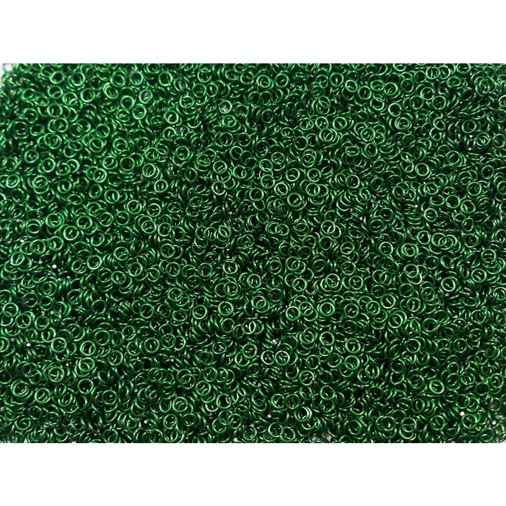 Kolczuga Joe 1/4 Pound Kelly Green Anodowane Aluminiowe Pierscienie Skokowe 18G 9/64"""" Id (2500+ Pierscieni)-image