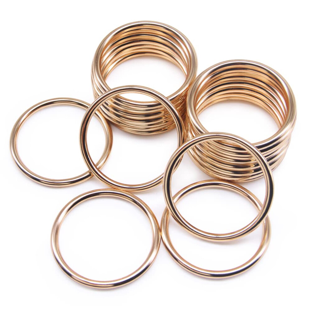 Semini 20Pcs O Ring Buckle Electroplated Zinc Alloy O-Rings Tone For Hardware Bags Belts Craft Diy Accessories 783902372504