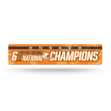 Rico Industries NCAA Tennessee Volunteers 6-Time Football Champions 16-tommer Plastic Street Sign D?cor