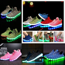 (White,32Foot Length21cm)Baskets lumineuses à LED charge USB enfants chaussures basses mode cadeau décontracté