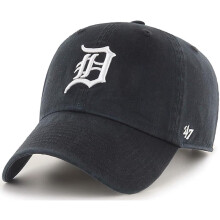 47 Mrke MLB Svart Vit Primr logotyp Clean Up Justerbar Baseballkeps Hatt Vuxen En storlek passar alla - Detroit Tigers Svart Vit