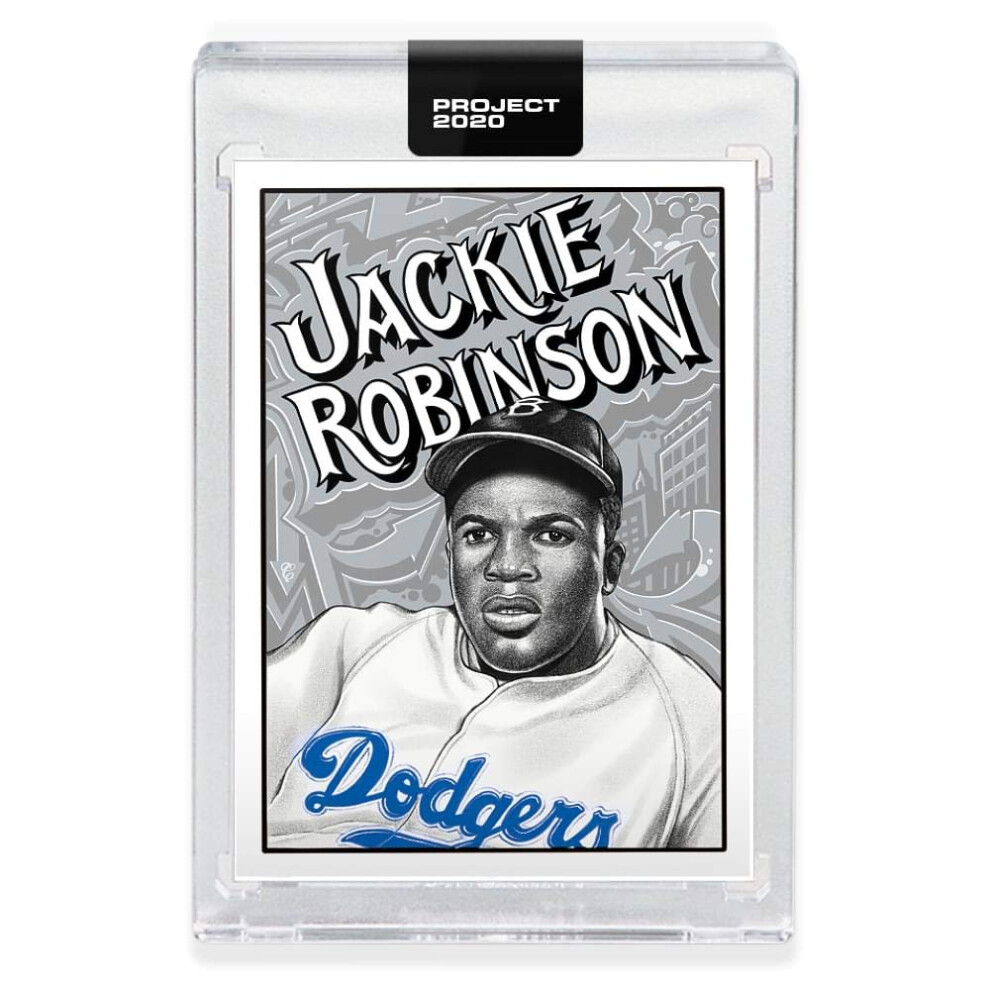Mlb Topps Project 2020 Jackie Robinson Encased Baseball Card #79-1952 Topps Baseball By Artist Mister Cartoon - Brooklyn Dodgers