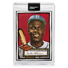 Topps PROJECT 2020 JACKIE ROBINSON Tarjeta de béisbol enmarcada #98-1952 Topps por ARTISTA Joshua Vides