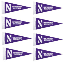 Rico Industries NCAA Northwestern Wildcats 8-delade 4-tums gnger 9-tums klassiska minivimpel D?cor-set