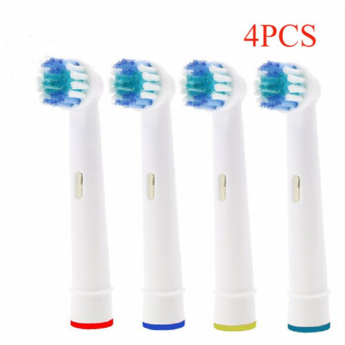 (White) 4pcspack Tooth Electric Brush Replacement Heads Suitable For Braun Head Round