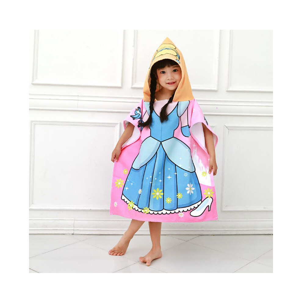 (Cinderella) Kids Hooded Robes Bath Towel Super Absorbent Beach Shawl Boy Girl Cartoon Swim-image-OPC-PGSRJ7S-NEW