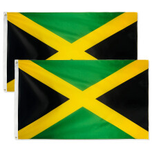 DANF 2 Pack Jamaica Flag 3X5 FT Jamaican National Flags Polyester with Brass Grommets 3 X 5 Foot