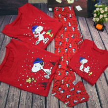 (Kid(1*Tops+1*Pants), XL) Snoopy Christmas Family Pyjamas Nightwear Xmas Parentchild Sets Pjs Outfit