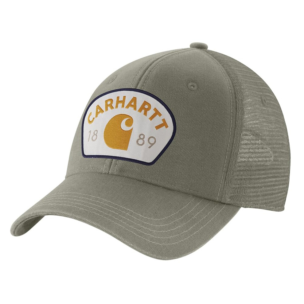 Carhartt Men's Canvas Mesh-Back 1889 Patch Cap  Dusty Olive