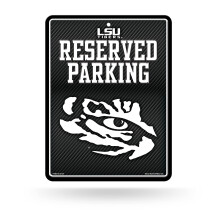 Rico Industries NCAA LSU Tigers Parkschild aus Metall, 21,6 x 27,9 cm, Karbonfaser-Parkschild aus Metall     ideal fur Mannerh   hle, Schlafzimmer, B