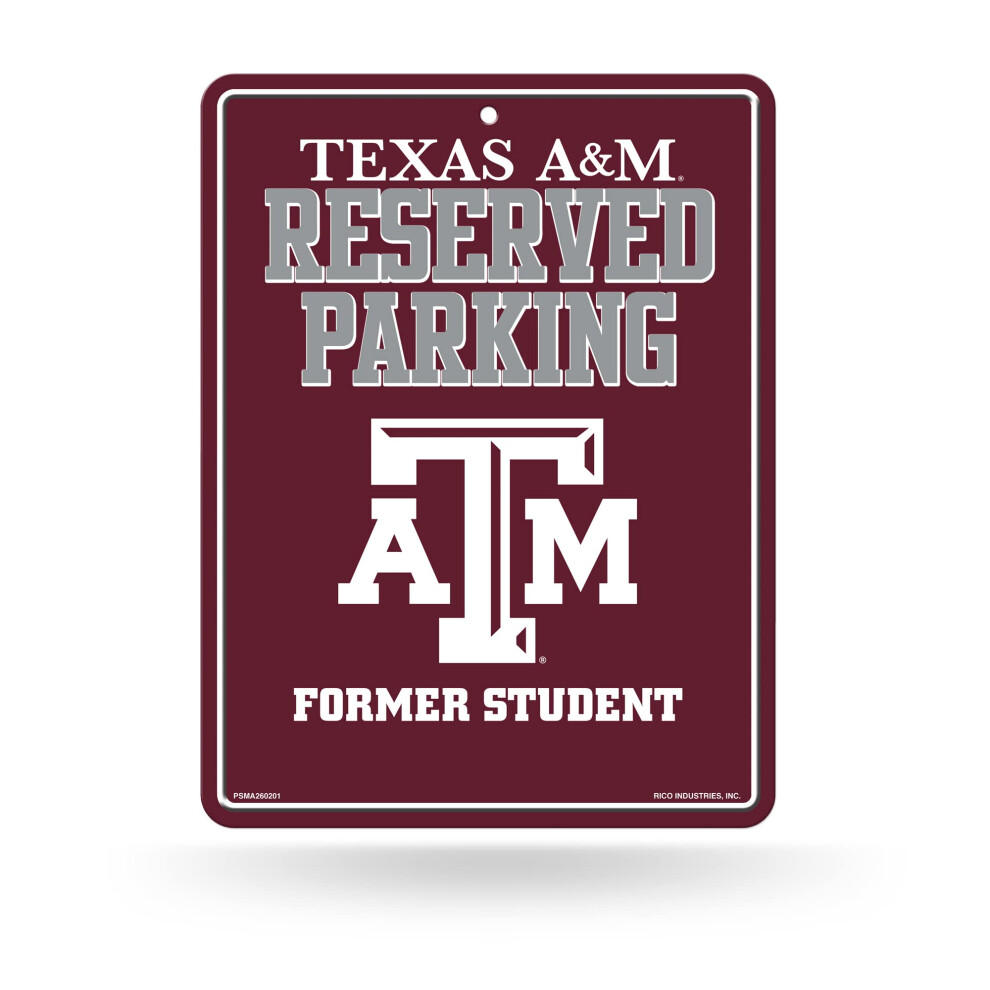 Rico Industries NCAA Texas A&M Aggies Metal Parking Sign 8.5"""" x 11"""" - Great for Man Cave  Bed Room  Office  Home D?cor-image-OPC-PGSRMQ2-NEW