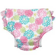 i play. by green sprouts Wiederverwendbare ko-Schwimmwindel mit Ruschen und Zwickeln, LSF 50, 4T, Weiss, Zinnie, patentiertes Design, STANDARD 10