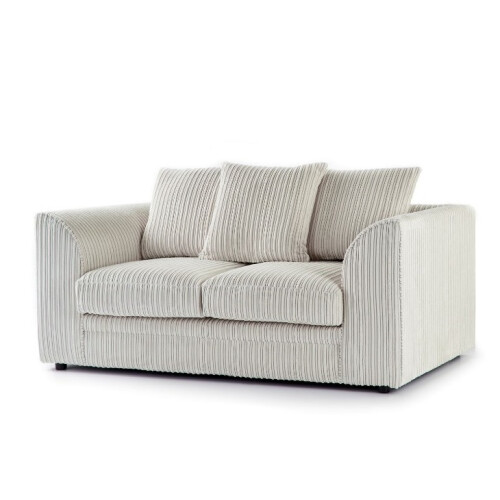 (2 Seater, Mink) Milo Jumbo Cord 3 and 2 Seater Sofa