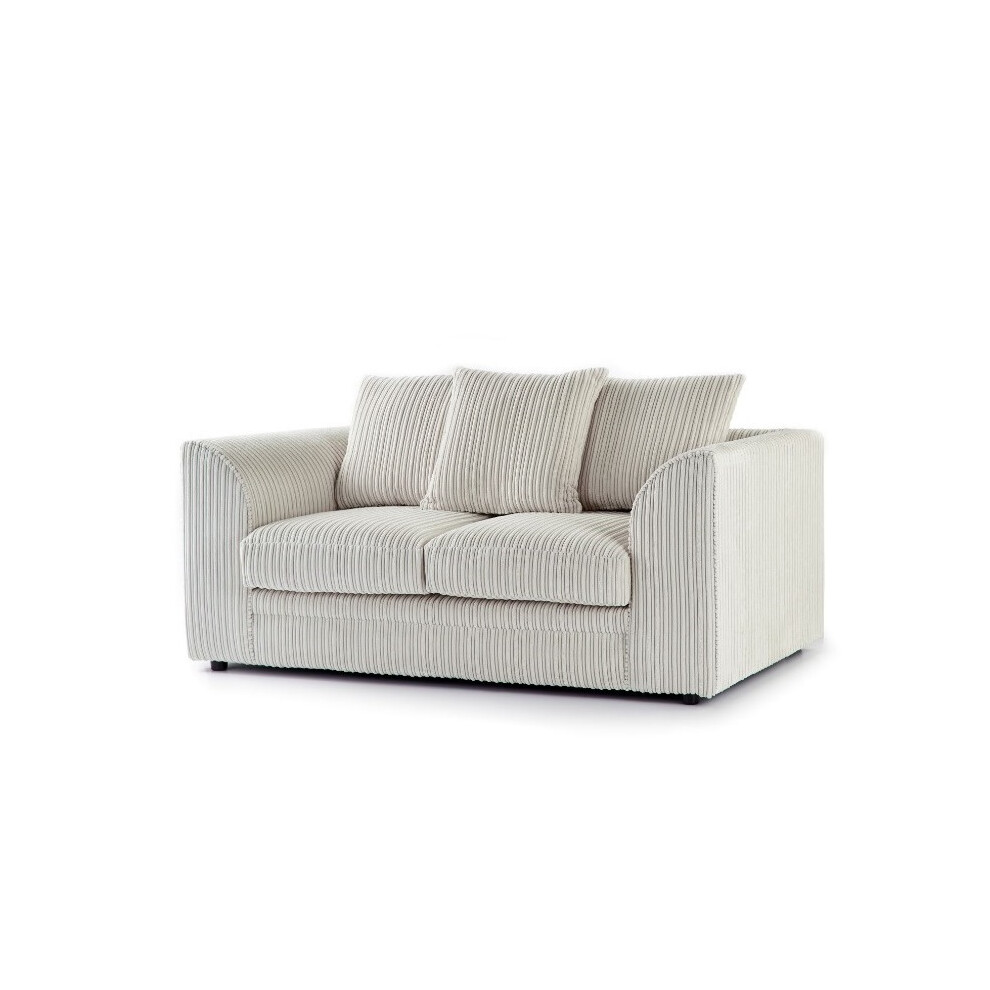 Snugg Furniture (2 Seater, Mink) Milo Jumbo Cord 3 And 2 Seater Sofa Cream