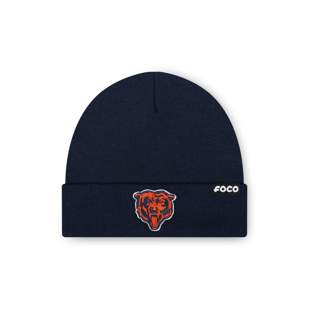 Foco Men's Chicago Bears Nfl Logo Basic Beanie Hat Team Color