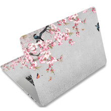 Adesivo per laptop da 15,4"" e 15,6"" universale, adesivo per netbook da 12,1"" e 13"" e 13,3"" e 14"" di AORTDES (uccelli, farfalle e fiori rosa)
