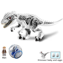 (White) Jurassic Large Dinosaurs Building Blocks Dino World Park Gifts Rex Tyrannosaurus